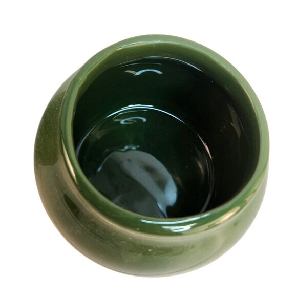 Set Of 2 Vintage Green Ceramic serving Bowls or small planter USA Marked Small D - Picture 2 of 7